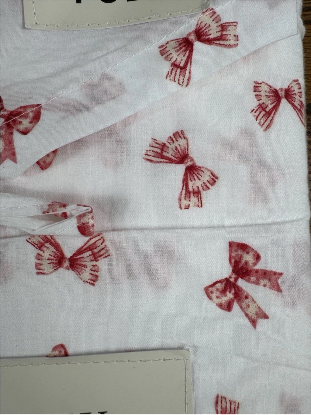 Laura Ashley ~ Full Bouncy Bows Red ~ 4pc Sheet Set ~ 100% Cotton Percale - Picture 2 of 5